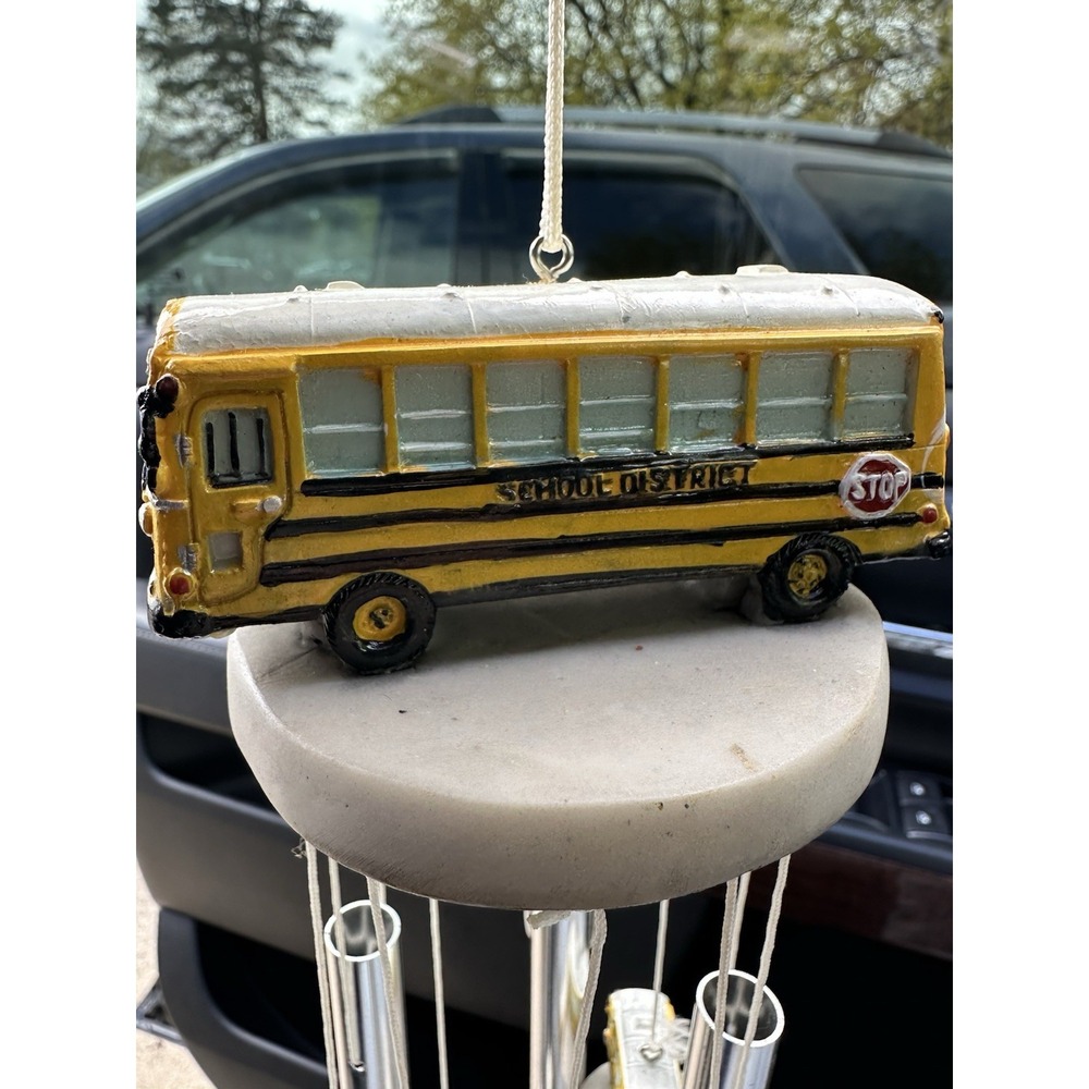 George S. Chen Imports SS-G-41917, Round Top School Bus Hanging Porch...